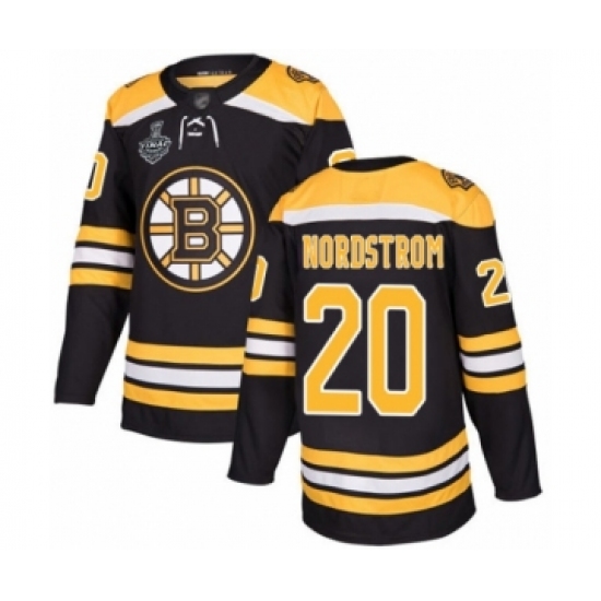Youth Boston Bruins 20 Joakim Nordstrom Authentic Black Home 2019 Stanley Cup Final Bound Hockey Jersey