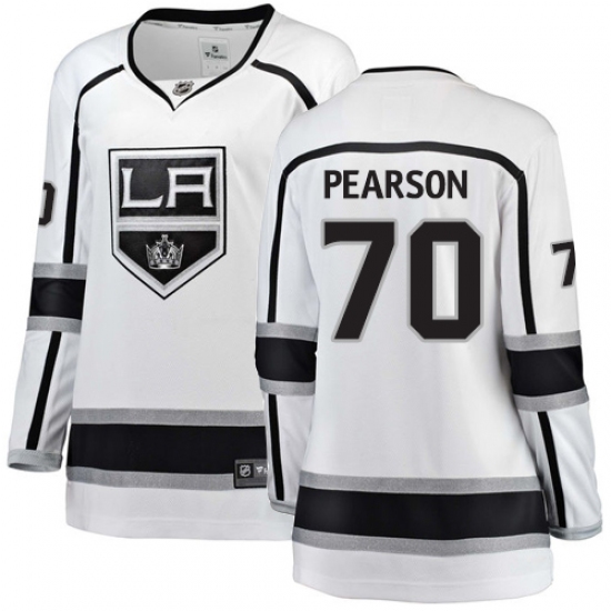 Women's Los Angeles Kings 70 Tanner Pearson Authentic White Away Fanatics Branded Breakaway NHL Jersey