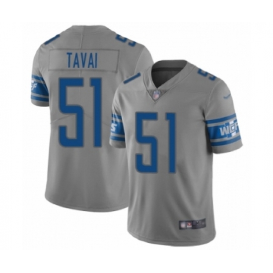 Men's Detroit Lions 51 Jahlani Tavai Limited Gray Inverted Legend Football Jersey