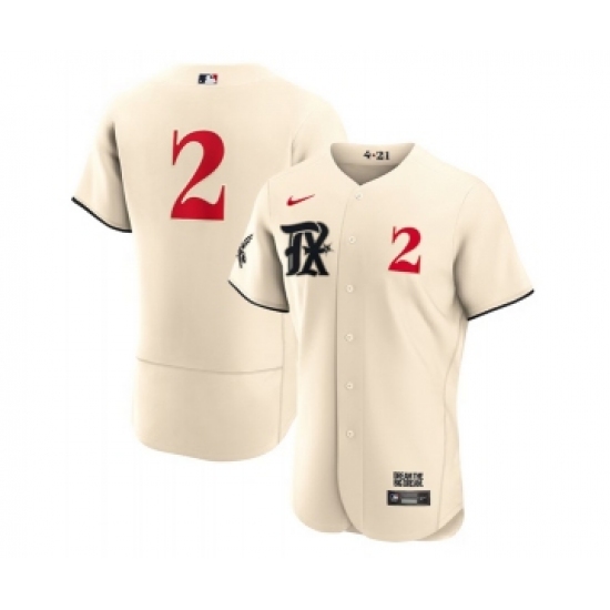 Men's Texas Rangers 2 Marcus Semien Cream 2023 City Connect Flex Base Stitched Baseball Jersey