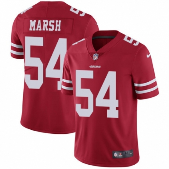 Men's Nike San Francisco 49ers 54 Cassius Marsh Red Team Color Vapor Untouchable Limited Player NFL Jersey