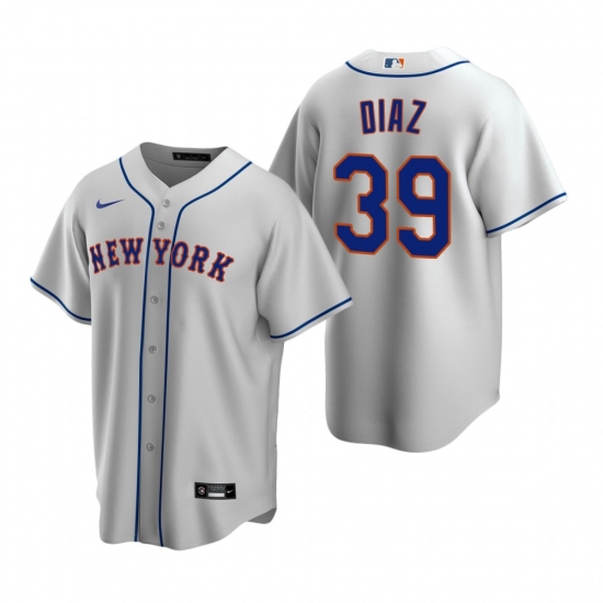 Men's Nike New York Mets 39 Edwin Diaz Gray Road Stitched Baseball Jersey