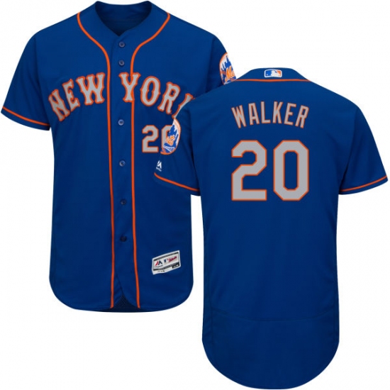 Men's Majestic New York Mets 20 Neil Walker Royal/Gray Alternate Flex Base Authentic Collection MLB Jersey