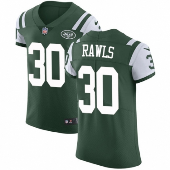 Men's Nike New York Jets 30 Thomas Rawls Green Team Color Vapor Untouchable Elite Player NFL Jersey