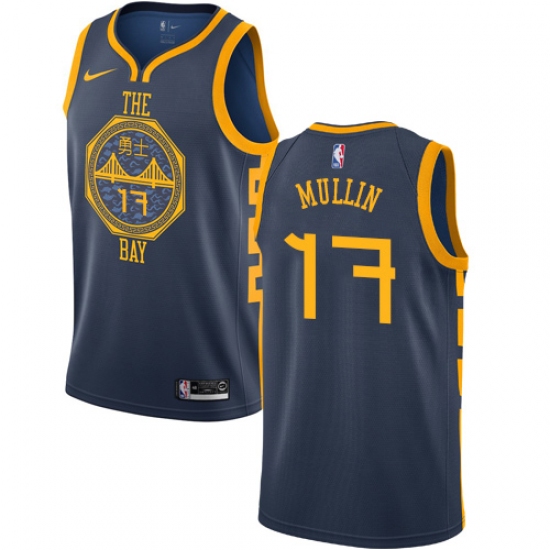 Youth Nike Golden State Warriors 17 Chris Mullin Swingman Navy Blue NBA Jersey - City Edition