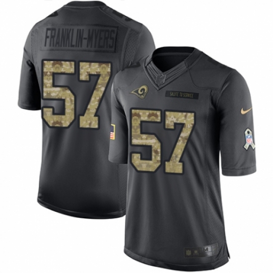 Men's Nike Los Angeles Rams 57 John Franklin-Myers Limited Black 2016 Salute to Service NFL Jersey