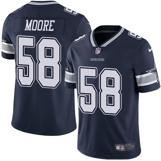Youth Nike Dallas Cowboys 58 Damontre Moore Navy Blue Team Color Vapor Untouchable Limited Player NFL Jersey