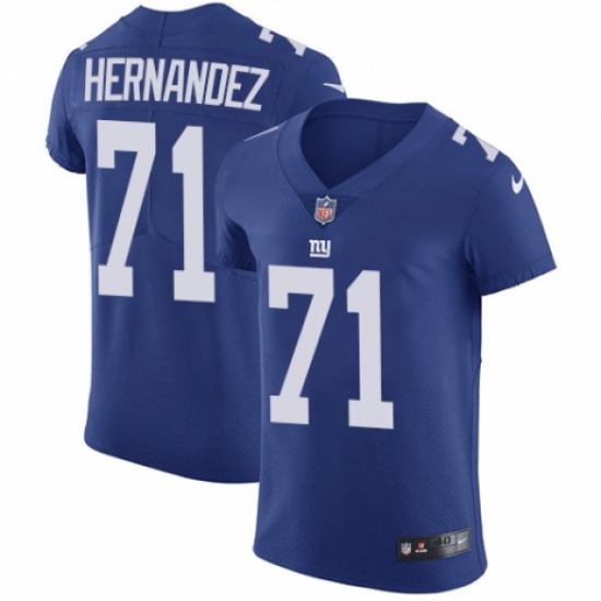 Men's Nike New York Giants 71 Will Hernandez Royal Blue Team Color Vapor Untouchable Elite Player NFL Jersey