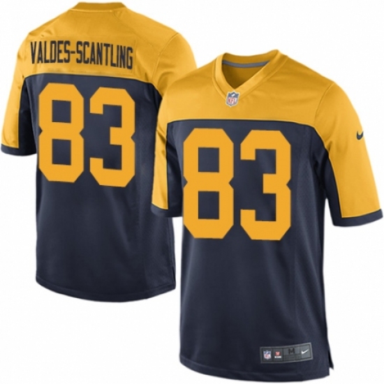 Men's Nike Green Bay Packers 83 Marquez Valdes-Scantling Game Navy Blue Alternate NFL Jersey