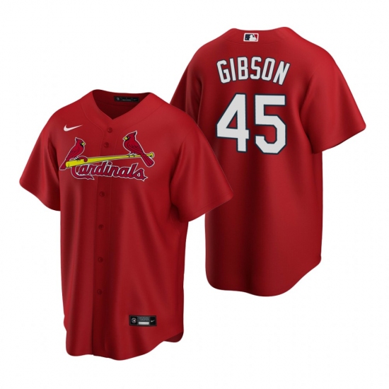 Men's Nike St. Louis Cardinals 45 Bob Gibson Red Alternate Stitched Baseball Jersey