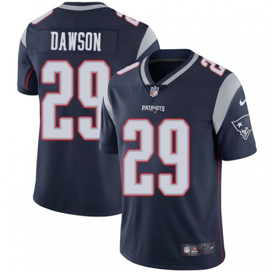 Men's Nike New England Patriots 29 Duke Dawson Navy Blue Team Color Vapor Untouchable Limited Player NFL Jersey