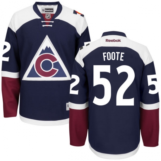 Women's Reebok Colorado Avalanche 52 Adam Foote Authentic Blue Third NHL Jersey