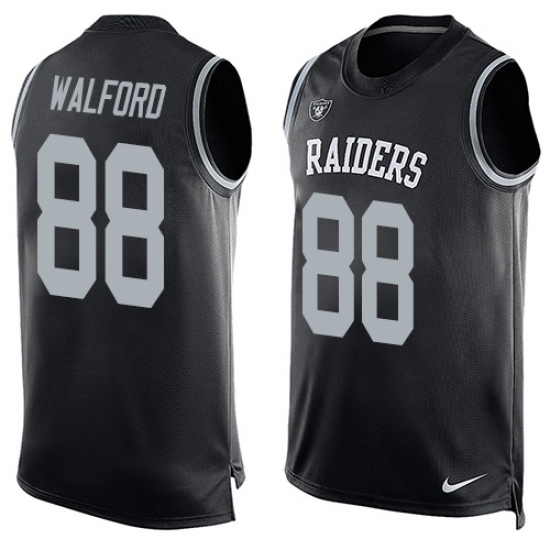 Men's Nike Oakland Raiders 88 Clive Walford Limited Black Player Name & Number Tank Top NFL Jersey