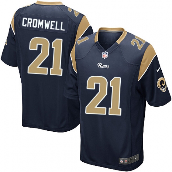 Men's Nike Los Angeles Rams 21 Nolan Cromwell Game Navy Blue Team Color NFL Jersey