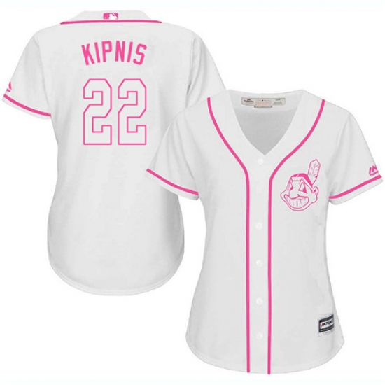 Women's Majestic Cleveland Indians 22 Jason Kipnis Replica White Fashion Cool Base MLB Jersey