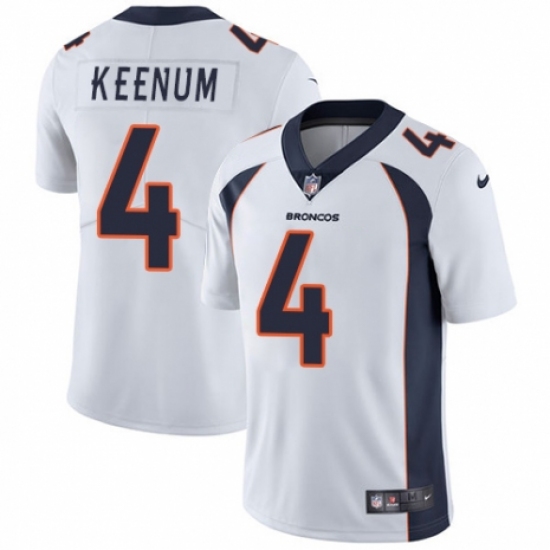 Men's Nike Denver Broncos 4 Case Keenum White Vapor Untouchable Limited Player NFL Jersey
