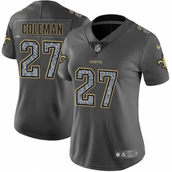 Women's Nike New Orleans Saints 27 Kurt Coleman Gray Static Vapor Untouchable Limited NFL Jersey