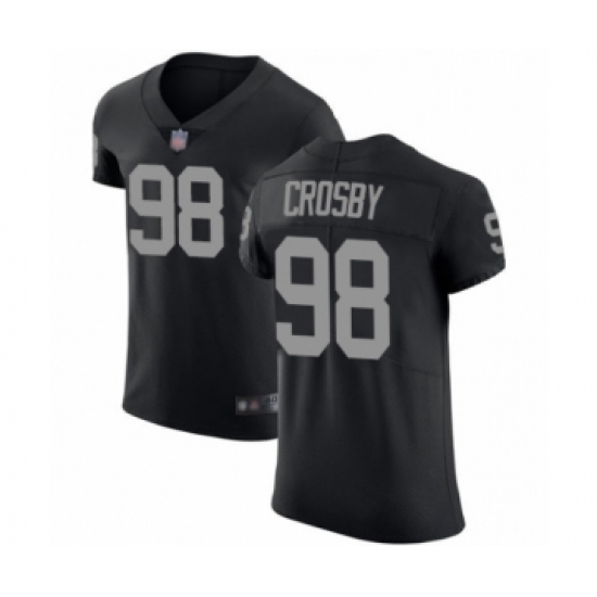 Men's Oakland Raiders 98 Maxx Crosby Black Team Color Vapor Untouchable Elite Player Football Jersey