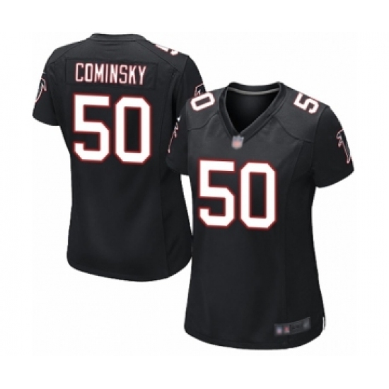 Women's Atlanta Falcons 50 John Cominsky Game Black Alternate Football Jersey