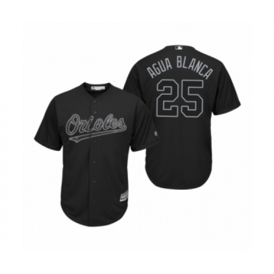 Youth Baltimore Orioles 25 Anthony Santander Agua Blanca Black 2019 Players Weekend Replica Jersey