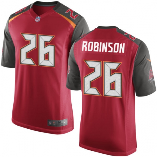 Men's Nike Tampa Bay Buccaneers 26 Josh Robinson Game Red Team Color NFL Jersey