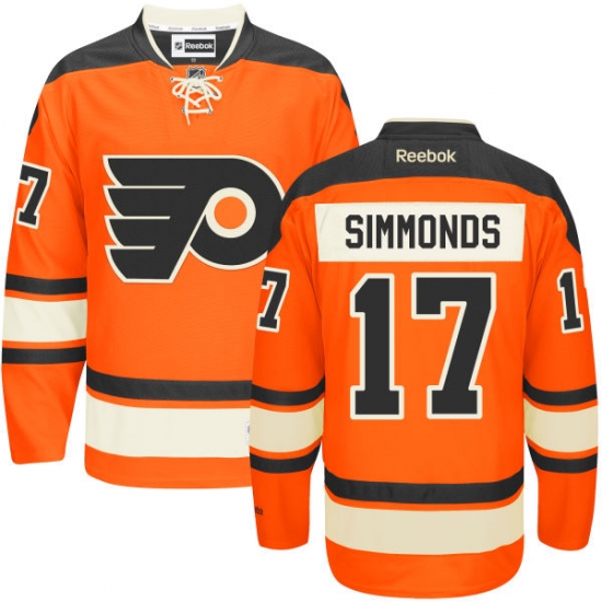 Youth Reebok Philadelphia Flyers 17 Wayne Simmonds Premier Orange New Third NHL Jersey