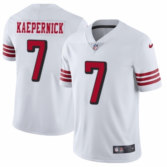 Men's Nike San Francisco 49ers 7 Colin Kaepernick Limited White Rush Vapor Untouchable NFL Jersey