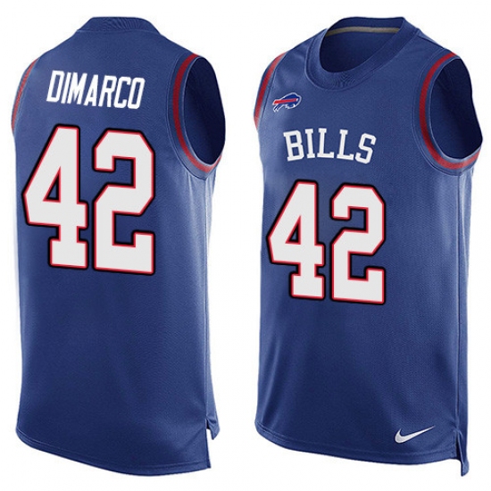 Men's Nike Buffalo Bills 42 Patrick DiMarco Limited Royal Blue Player Name & Number Tank Top NFL Jersey