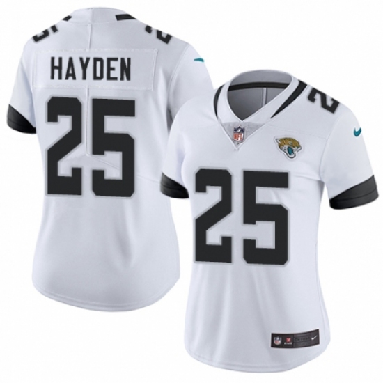 Women's Nike Jacksonville Jaguars 25 D.J. Hayden White Vapor Untouchable Elite Player NFL Jersey