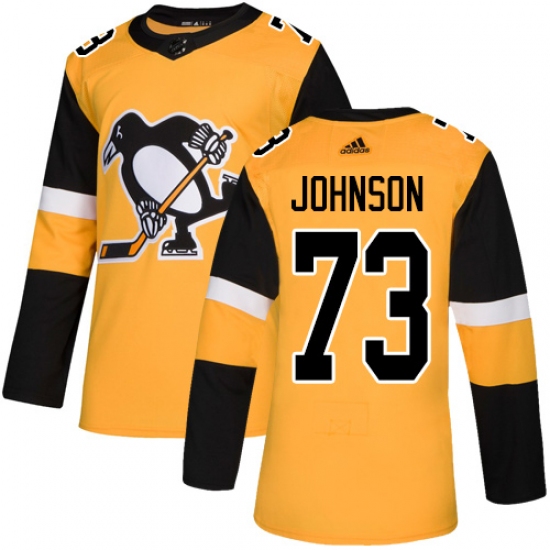Men's Adidas Pittsburgh Penguins 73 Jack Johnson Premier Gold Alternate NHL Jersey
