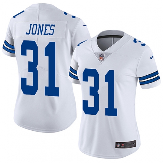 Women's Nike Dallas Cowboys 31 Byron Jones White Vapor Untouchable Limited Player NFL Jersey