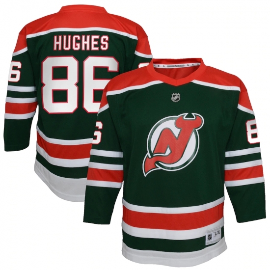 Youth New Jersey Devils 86 Jack Hughes Green 2020-21 Special Edition Replica Player Jersey