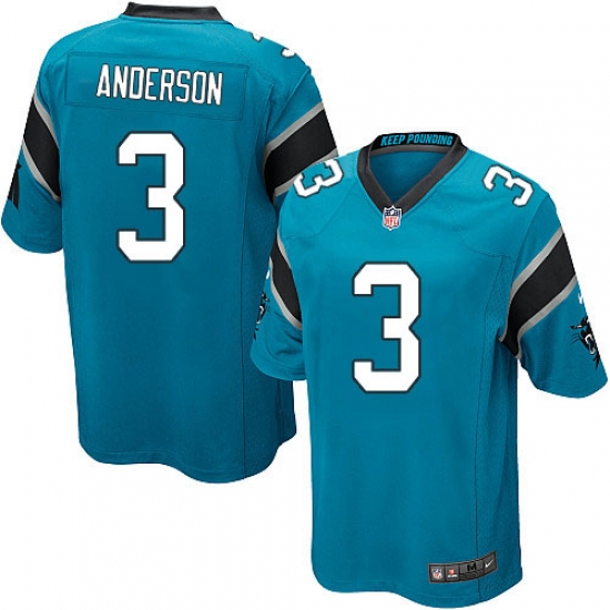 Men's Nike Carolina Panthers 3 Derek Anderson Game Blue Alternate NFL Jersey