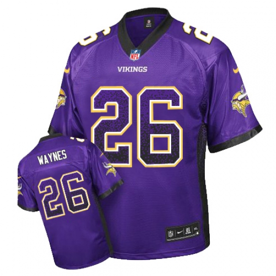 Men's Nike Minnesota Vikings 26 Trae Waynes Elite Purple Drift Fashion NFL Jersey