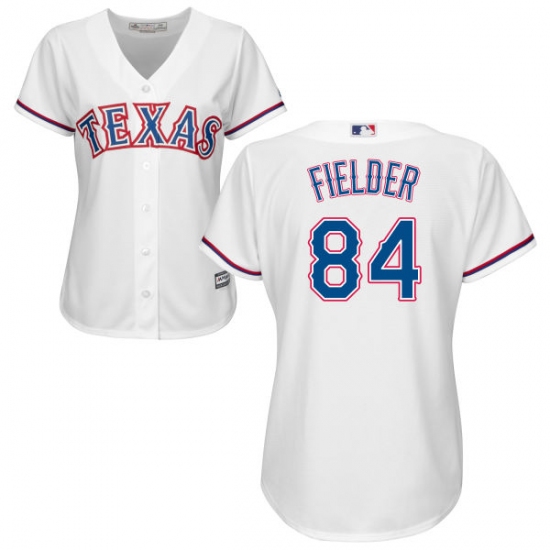 Women's Majestic Texas Rangers 84 Prince Fielder Replica White Home Cool Base MLB Jersey