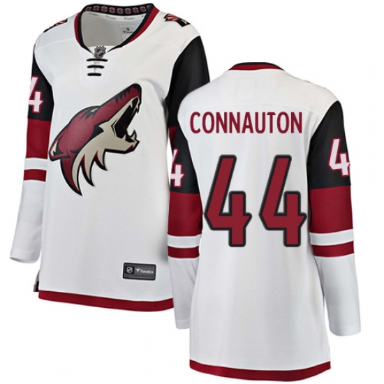 Women's Arizona Coyotes 44 Kevin Connauton Authentic White Away Fanatics Branded Breakaway NHL Jersey