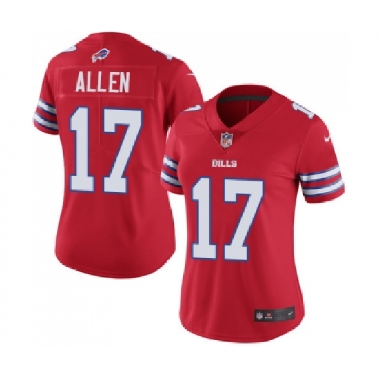 Women's Bills 17 Josh Allen Red Vapor Untouchable Limited Stitched NFL Jersey