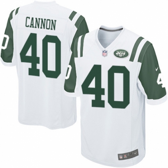 Men's Nike New York Jets 40 Trenton Cannon Game White NFL Jersey