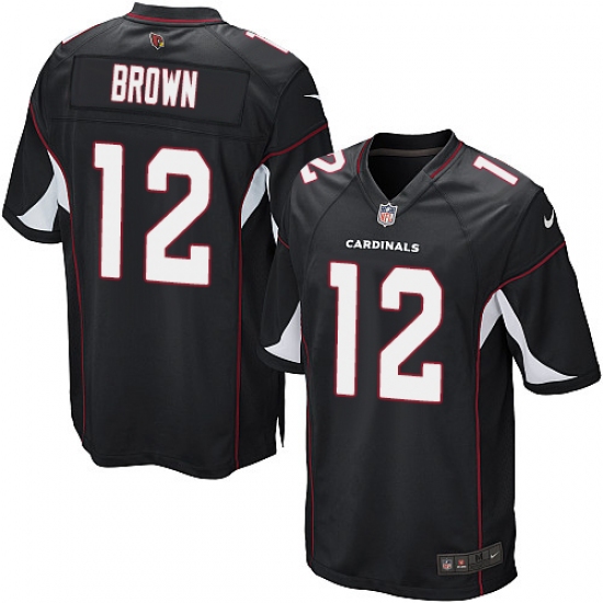Men's Nike Arizona Cardinals 12 John Brown Game Black Alternate NFL Jersey