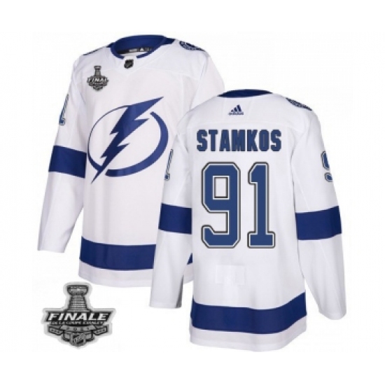 Men's Adidas Lightning 91 Steven Stamkos White Home Authentic 2021 Stanley Cup Jersey