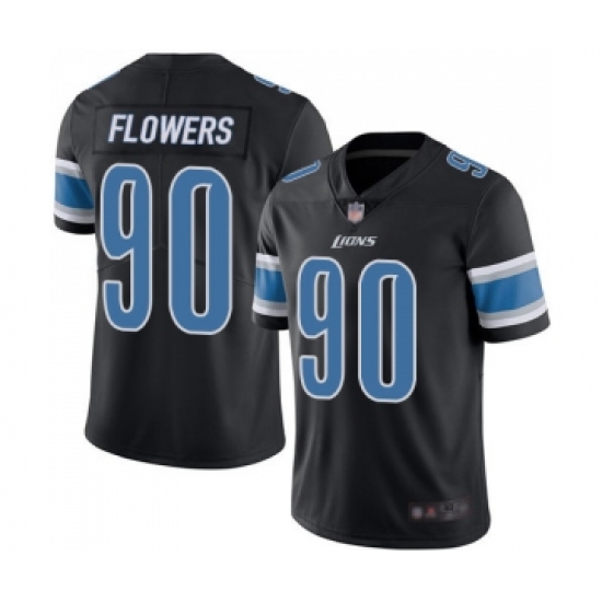 Men's Detroit Lions 90 Trey Flowers Limited Black Rush Vapor Untouchable Football Jersey