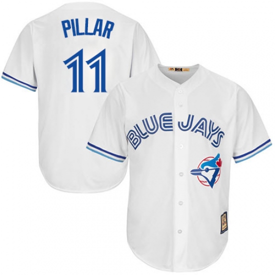 Men's Majestic Toronto Blue Jays 11 Kevin Pillar Authentic White Cooperstown MLB Jersey