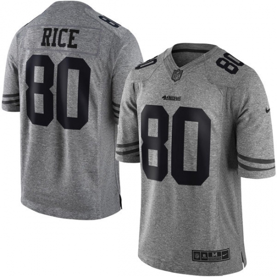Men's Nike San Francisco 49ers 80 Jerry Rice Limited Gray Gridiron NFL Jersey
