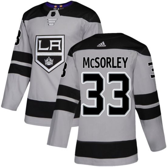 Youth Adidas Los Angeles Kings 33 Marty Mcsorley Authentic Gray Alternate NHL Jersey