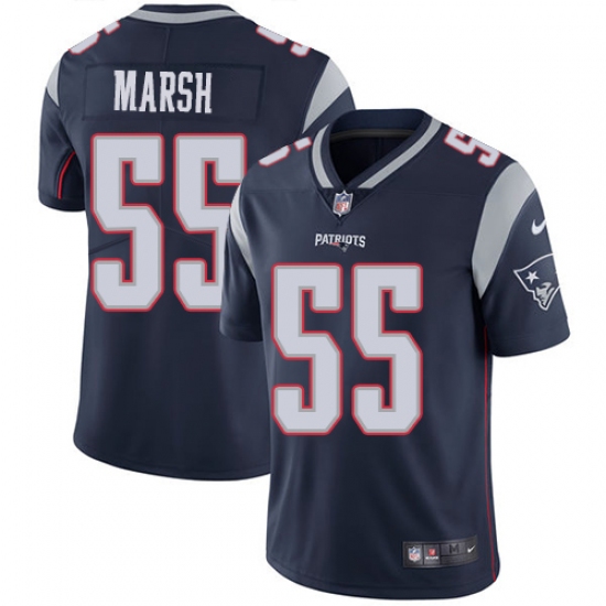 Men's Nike New England Patriots 55 Cassius Marsh Navy Blue Team Color Vapor Untouchable Limited Player NFL Jersey