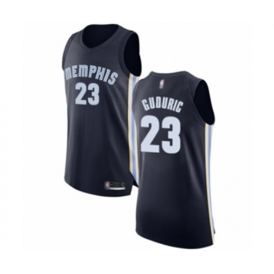 Men's Memphis Grizzlies 23 Marko Guduric Authentic Navy Blue Basketball Jersey - Icon Edition