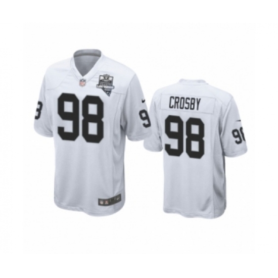 Men's Oakland Raiders 98 Maxx Crosby White 2020 Inaugural Season Game Jersey