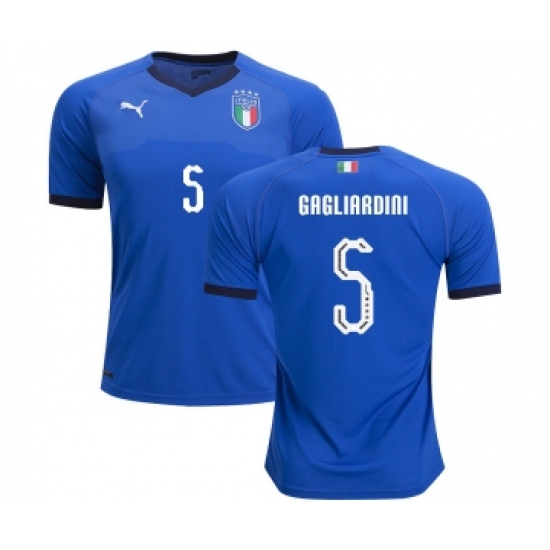 Italy 5 Gagliardini Home Soccer Country Jersey