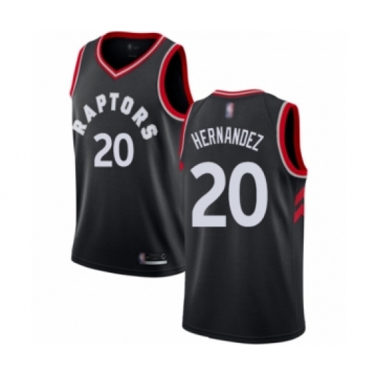 Men's Toronto Raptors 20 Dewan Hernandez Authentic Black Basketball Jersey Statement Edition