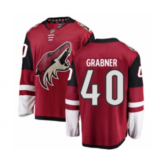 Men's Arizona Coyotes 40 Michael Grabner Authentic Burgundy Red Home Fanatics Branded Breakaway NHL Jersey